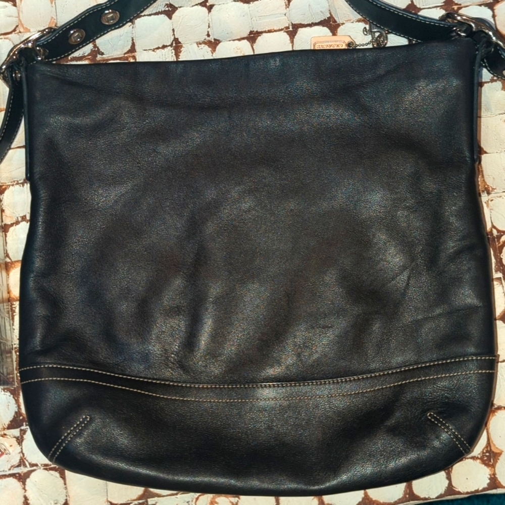 Coach Black Leather Shoulder purse - Picture 8 of 12